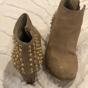Zara suede gold studded booties